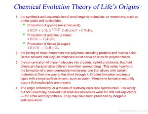 Chemical Evolution Theory of Life's Origins the Lattimer, AST 248, Lecture 13 – P.2/20 Organics
