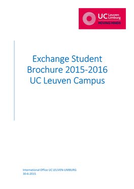 Exchange Student Brochure 2015-2016 UC Leuven Campus