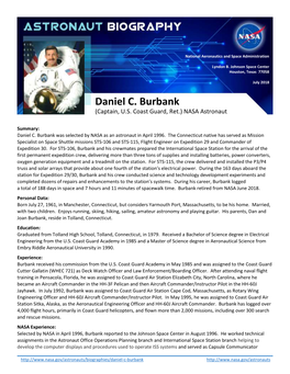 Daniel C. Burbank (Captain, U.S