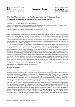 Zootaxa, the First Myrmecotypus OP-Cambridge