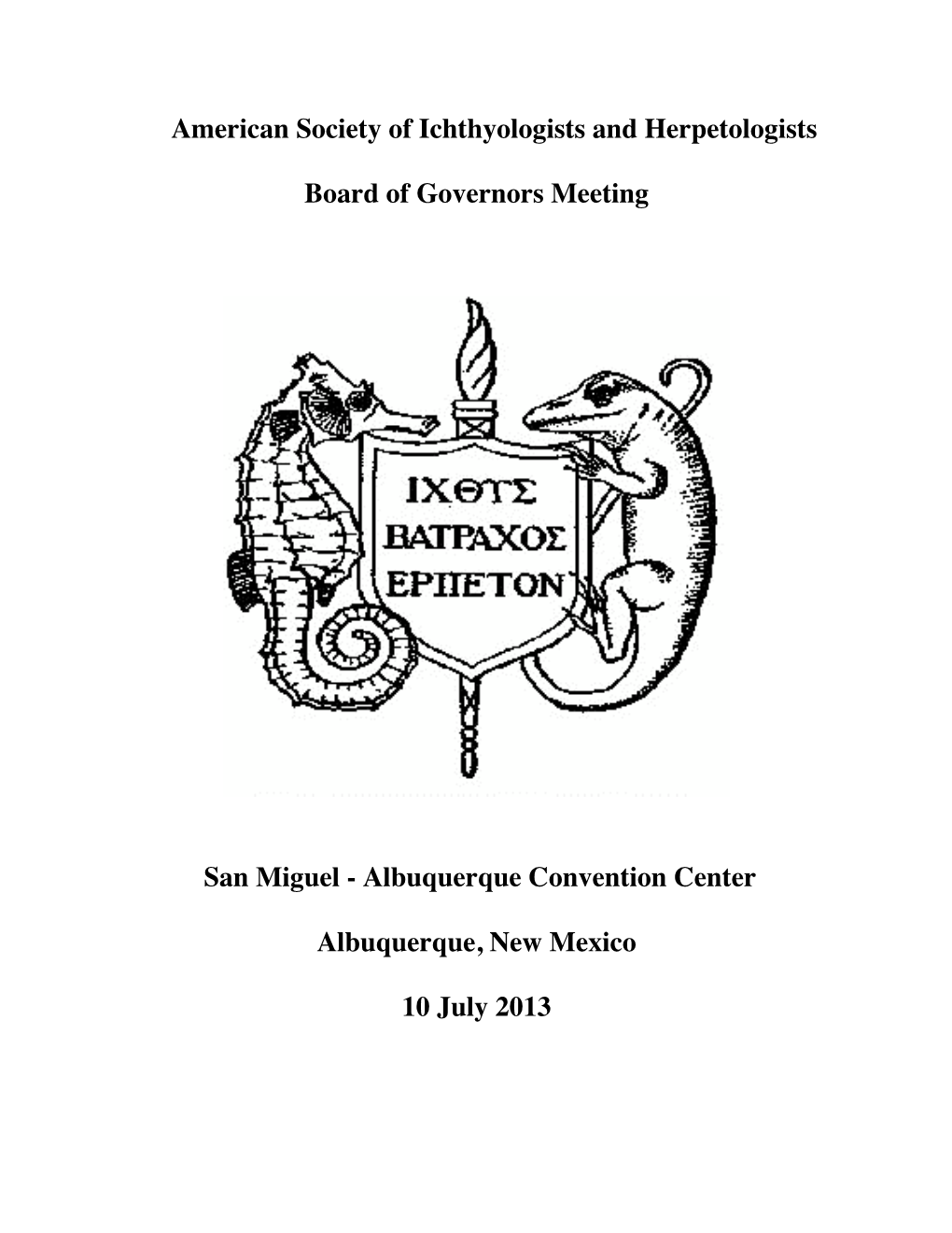 2013 Board of Governors Report