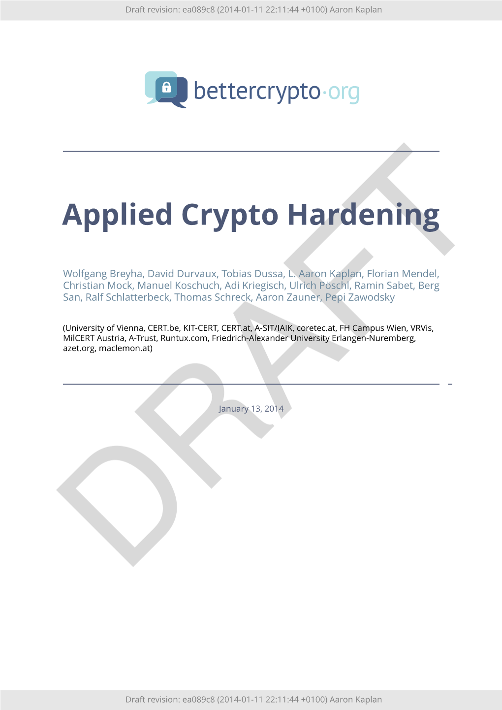 Applied Crypto Hardening