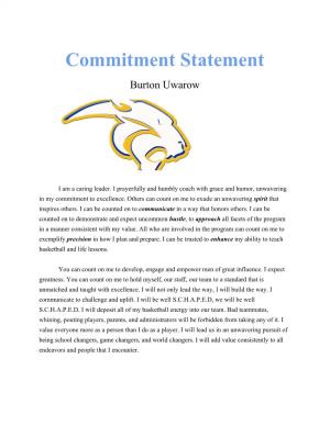 Commitment Statement Burton Uwarow