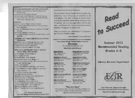 Summer 201 1 Recommended Reading Grades