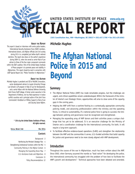 The Afghan National Police in 2015 and Beyond