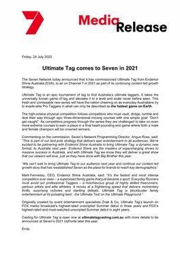 Ultimate Tag Comes to Seven in 2021