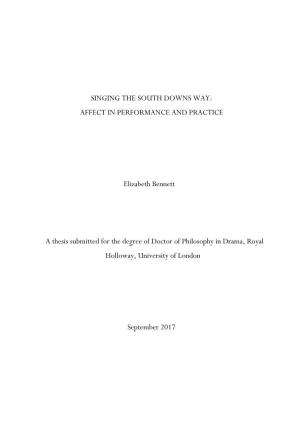 Singing the South Downs Way: Affect in Performance and Practice