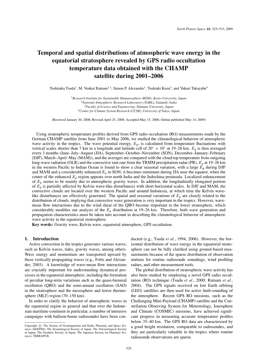 Temporal and Spatial Distributions of Atmospheric Wave Energy in The