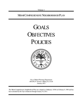 Goals Objectives Policies