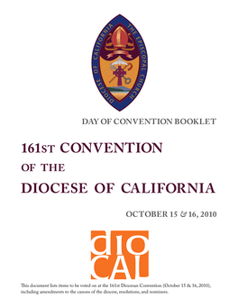 161St Convention Diocese of California