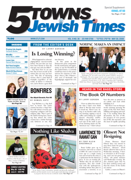 The 5 TOWNS JEWISH TIMES May 30, 2008 23 a Mother’S Musings Let’S Call It a Night