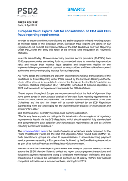 European Fraud Experts Call for Consolidation of EBA and ECB Fraud Reporting Requirements