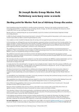 Sir Joseph Banks Group Marine Park Preliminary Sanctuary Zone Scenario