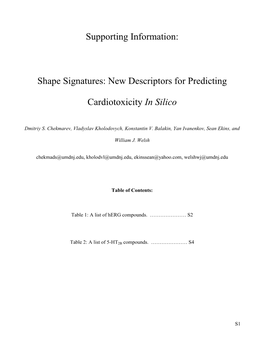 Shape Signatures: New Descriptors for Predicting Cardiotoxicity