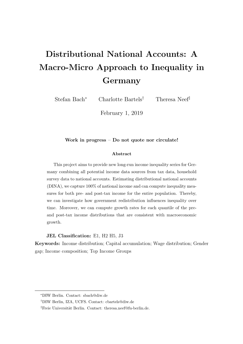 Distributional National Accounts: a Macro-Micro Approach to Inequality in Germany