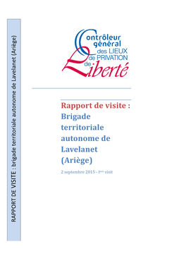 Rapport De Visite De La Brigade Territoriale Autonome De Gendarmerie Lavelanet