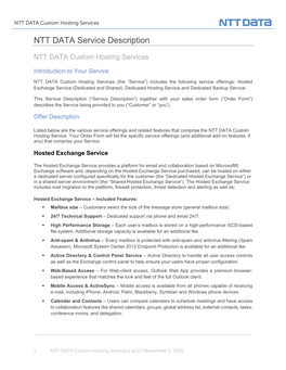 NTT DATA Custom Hosting Services