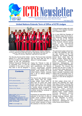 ICTR Newsletter July/August 2009