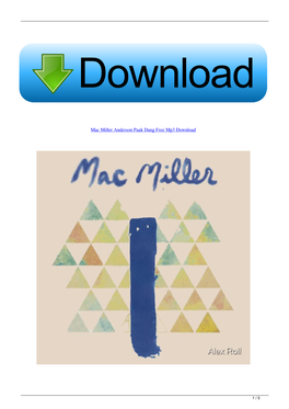Mac Miller Anderson Paak Dang Free Mp3 Download