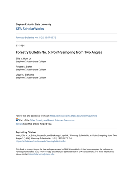 Forestry Bulletin No. 6: Point-Sampling from Two Angles