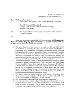 Government of Assam 1959 and the Goa Questionnaire for the Inspection of the Offices of Dcs and Sdos Vide No.OM.19/56/24 Dated 11Th March 1957 Are Duly Consulted