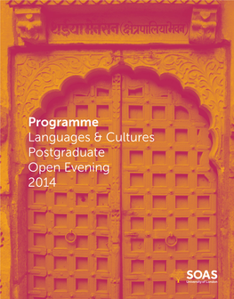 Programme Languages & Cultures Postgraduate Open Evening 2014