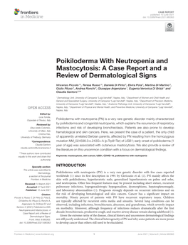 Poikiloderma with Neutropenia and Mastocytosis: a Case Report and a Review of Dermatological Signs