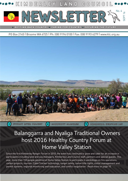 Balanggarra and Nyaliga Traditional Owners Host 2016 Healthy Country