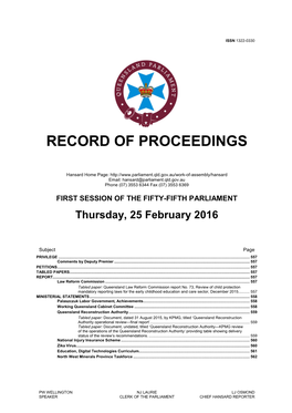 574 Tabled Paper: Queensland Government: Protecting Palm Island’S Water Supply, Undated