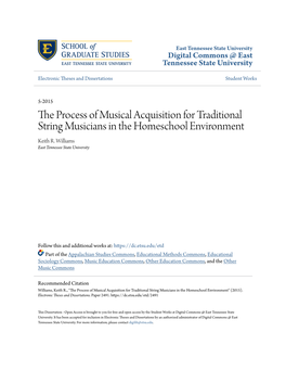 The Process of Musical Acquisition for Traditional String Musicians in The