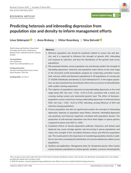 Predicting Heterosis and Inbreeding Depression from Population Size and Density to Inform Management Efforts