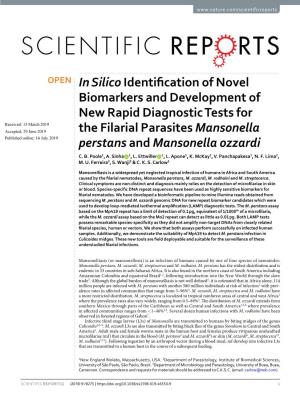 In Silico Identification of Novel Biomarkers and Development Of