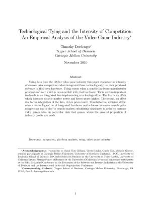 Technological Tying and the Intensity of Competition: an Empirical Analysis of the Video Game Industry