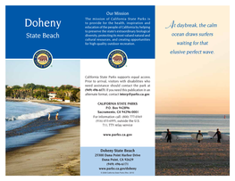 Doheny State Beach 25300 Dana Point Harbor Drive Dana Point, CA 92629 (949) 496-6171