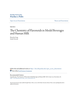 The Chemistry of Flavonoids in Model Beverages and Human Milk