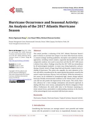 An Analysis of the 2017 Atlantic Hurricane Season