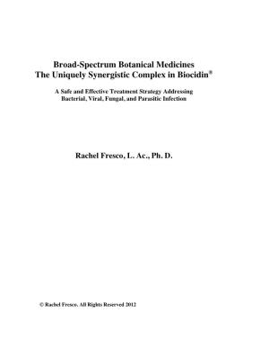 Broad-Spectrum Botanical Medicines the Uniquely Synergistic Complex in Biocidin®