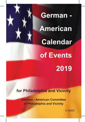 German - American Calendar of Events 2019