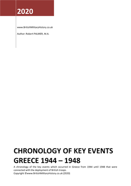 Chronology of Key Events Greece 1944