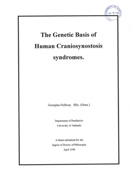 The Genetic Basis of Human Craniosynostosis Syndromes