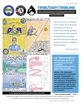 TRIBUTARY TRIBUNE Stories and Art by Members of the California Conservation Corps Watershed Stewards Program, in Partnership with Americorps