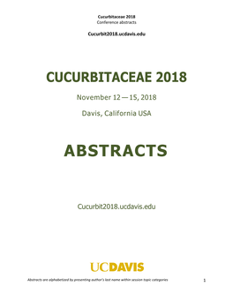 2018 CUCURBITACEAE Conference Abstracts