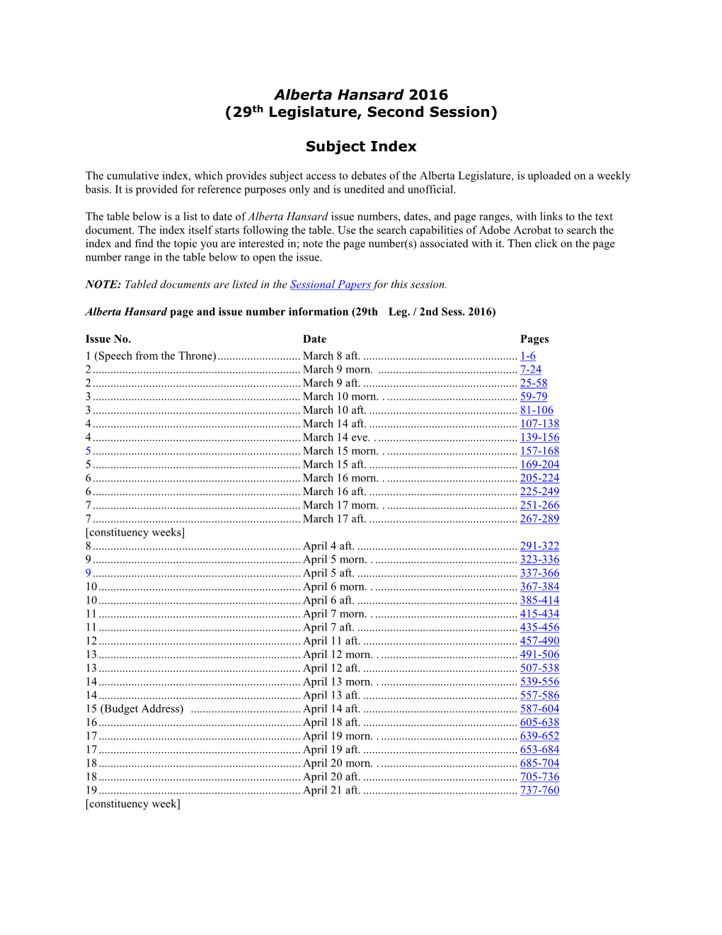 Subject Index