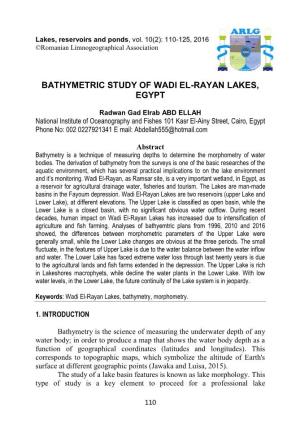 Bathymetric Study of Wadi El-Rayan Lakes, Egypt