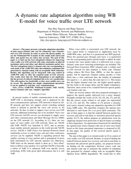 A Dynamic Rate Adaptation Algorithm Using WB E-Model for Voice Traffic
