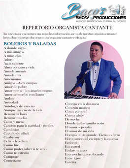 Repertorio Organista Cantante Bl 2018