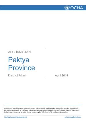 AFGHANISTAN: Paktya Province