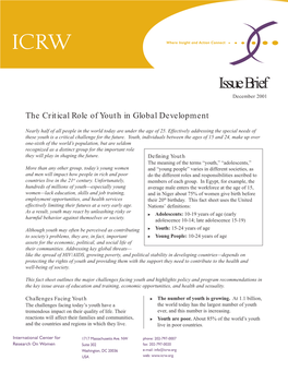 The Critical Role of Youth in Global Development