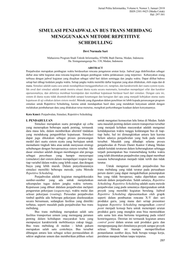 Simulasi Penjadwalan Bus Trans Mebidang Menggunakan Metode Repetitive Schedulling