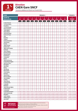 CAEN Gare SNCF Horaires Valables Du 28 Juin Au 29 Août 2021